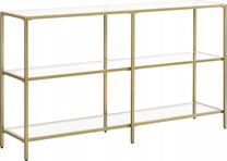 Konsoles galds Vasagle, zelta krās./caurspīdīga krās., 130 cm x 30 cm x 73.3 cm