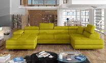 Kampinė sofa Rodrigo Omega 68, geltona sp., dešininė, 202 x 345 cm x 90 cm
