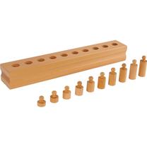 Izglītojošās rotaļlieta, formu šķirotājs Block with Cylinders 3, koka krās., 11 gab.