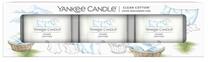 Žvakė, rinkinys, aromatinė Yankee Candle Signature Clean Cotton, 10 h, 37 g, 3 vnt., balta sp.