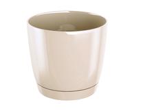 Gėlių vazonas Prosperplast DUOP180 COUBI CREAM CY728, plastikinis, Ø 18 cm, smėlio sp.
