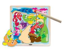 Makšķerēšanas galda spēle Woodyland Wooden Magnetic Fishing Game River Life 91143