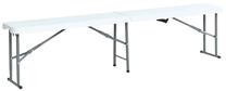 Lauko suoliukas Catering 000516, balta sp./pilka sp., 180 cm x 28 cm x 44 cm