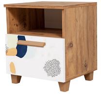 Naktinis staliukas Kalune Design Leva Alfa Pied, mėlyna sp./ruda sp./balta sp., 52 cm x 45 cm x 40 cm