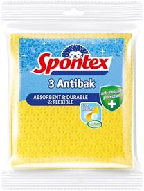 Тряпочка, универсальная Spontex Antibak, желтый цв., целлюлоза, 3 шт.