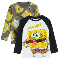 Футболка с длинными рукавами, классическая, для мальчиков Cool Club SpongeBob LCB2711448-00, белый цв./черный цв./желтый цв., 116 см, 2 шт.