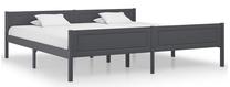 Lova dvigulė VLX Solid Pinewood 322130, 200 x 200 cm, pilka sp., be čiužinio, su grotelėmis