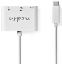 Adapteris Nedis USB Type-C, HDMI, 0.2 m, balta krās.