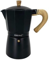 Moкa кофейник KingHoff KH-1887, 0.45 л, черный цв.