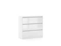 Komoda Simple, balta sp./balta blizgi sp., 78.5 cm x 80 cm x 39 cm