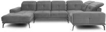 Kampinė sofa Neviro Nube 3, šviesiai pilka sp., dešininė, 201 x 350 cm x 77 cm