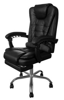 Darba krēsls Malatec Eco Leather Chair, melna krās.