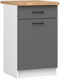 Apatinė virtuvinė spintelė Akord Oliwia S50, ruda/balta/pilka, 50 cm x 46 cm x 85 cm