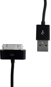 Vads Whitenergy Apple 30pin, USB 2.0 A male, 0.3 m, balta krās./melna krās.