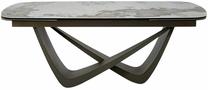 Valgomojo stalas išskleidžiamas Maranello, balta sp./vario sp., 200 - 290 cm x 98 cm x 77 cm