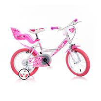 Vaikiškas dviratis Dino Bikes 144RN, balta sp./rožinė sp., 14"
