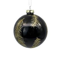 Ziemassvētku eglīšu rotaļlietu komplekts Christmas Touch EBG14H493, zelta krās./melna krās., 8 cm, stikls, 4 gab.