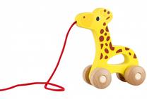 Развивающая игра Iwood Pull Along Giraffe, желтый цв.