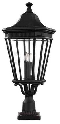 Brīvi stāvošs āra gaismeklis Feiss Collection Cotswold Lane, 60W, E14, IP44, melna krās., 30.5 cm x 78 cm