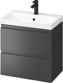 Шкафчик для ванной с раковиной Cersanit Moduo Slim, антрацитовый цв., 37.5 см x 59.5 см x 62 см