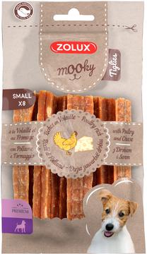 Gardums suņiem Zolux Mooky Premium Tiglies Poultry & Cheese S, vistas gaļa, 8 gab.