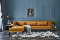 Kampinė sofa Hanah Home Ardosa 825BLC1559, oranžinė sp., kairinė, 176 x 274 cm x 76 cm