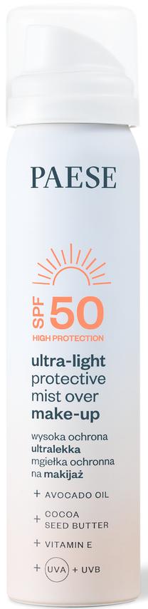 Purškiklis įdegio priežiūrai veidui Paese Ultra Light Protective Mist SPF50, 75 ml