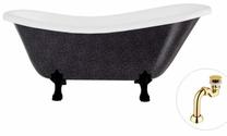 Vonia, laisvai pastatoma Besco Otylia Glam, 170 cm x 77 cm x 68.5 cm, ovalas, juoda sp./grafito sp.