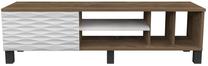 TV galds Kalune Design Olyo, balts krās./valriekstu krās., 140 cm x 35 cm x 40.3 cm