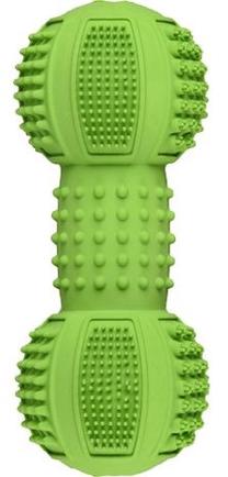 Žaislas šuniui, tąsymui Flamingo Dental Dumbbell, 12.5 cm, Ø 5.5 cm, žalia sp.