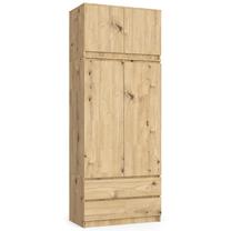 Skapis Akord Furniture Factory S90, artisan oak krās., 90 cm x 51 cm x 234 cm