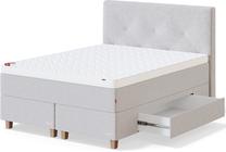 Lova dvigulė continental Sleepwell Black With Drawer Bolshoi, 160 x 200 cm, šviesiai pilka sp., su čiužiniu