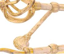 Karnīzes kronšteinis, 180 mm, Ø 16 mm, baltā zelta krās.