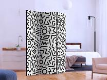 Širma Artgeist Black And White Maze Paraventtc0389, įvairių spalvų, 135 cm x 172 cm