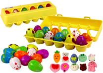 Figūrėlių rinkinys, kiaušinių rinkinys Lean Toys Easter, 12 vnt., įvairių spalvų
