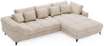 Kampinė sofa - lova Polak Meble Lettica, smėlio sp., kairinė, 326 x 221 cm x 93 cm
