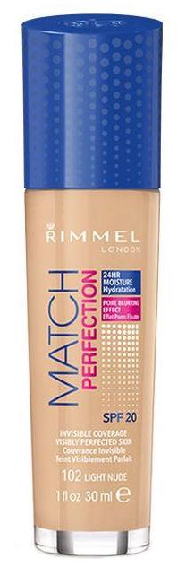 Šķidrā grima bāze Rimmel London, light nude krās., 102, 30 ml