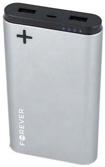 Lādētājs-akumulators (Power bank) Forever PTB-04L, 10000 mAh, sudraba krās.