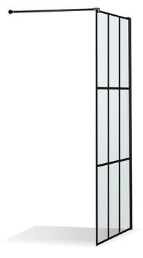 Dušas siena Brasta Glass Ema Nero Cube, melna krās./caurspīdīgs