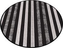 Vonios grindų kilimėlis Foutastic Barcode 359CHL4633, balta sp./juoda sp., 100 cm x 100 cm, Ø 100 cm