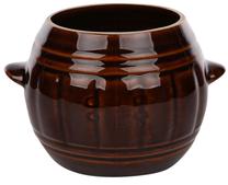 Gėlių vazonas Krystynka Barrel Small, keramika, 14 cm x 16.5 cm, ruda sp.