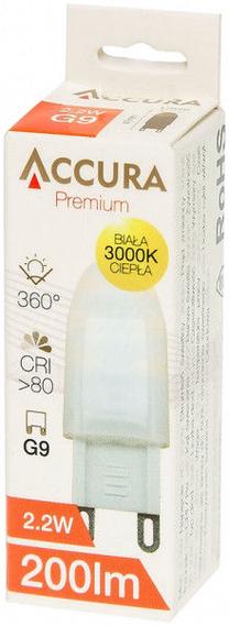 Lemputė Accura LED, 3100 °K, G9, 2.2 W, 220 lm