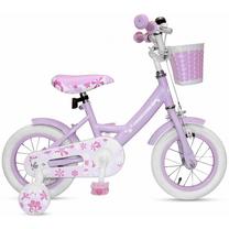 Vaikiškas dviratukas su papildomais ratukais, miesto Enero Princess, balta sp./rožinė sp., 8.6", 12"
