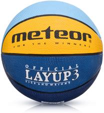 Баскетбольный мяч Meteor Layup, 3 размер, синий цв./желтый цв.