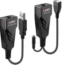 Адаптер Lindy USB 2.0 Cat.6 Extender 42674, 10000 см, черный цв.