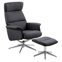 Tugitool Alura With Footstool, tumehall v., 111 cm x 74 cm x 110 cm