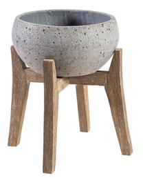 Puķu pods Home4you Sandstone 71863, kompozītmateriāls/koks, Ø 40 cm, pelēka krās.
