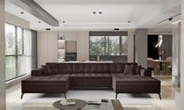 Kampinė sofa Vertizo Nube 22, tamsiai ruda sp., 350 x 170 cm x 93 cm