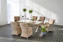 Lauko baldų komplektas Masterjero Saint Tropez GFS7022, pilkas/rudas, 6 vietų