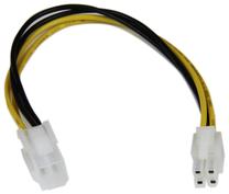 Кабель StarTech Cable ATXP4EXT 166201 4-Pin-ATX12V female, 4-Pin-ATX12V male, 0.20 м, черный цв./желтый цв.